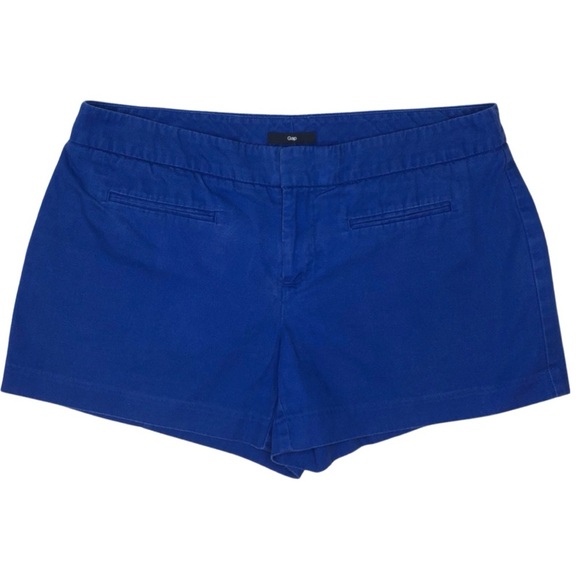 GAP Shorts Solid Canvas Cotton Royal Blue 4 Petite - Picture 1 of 9